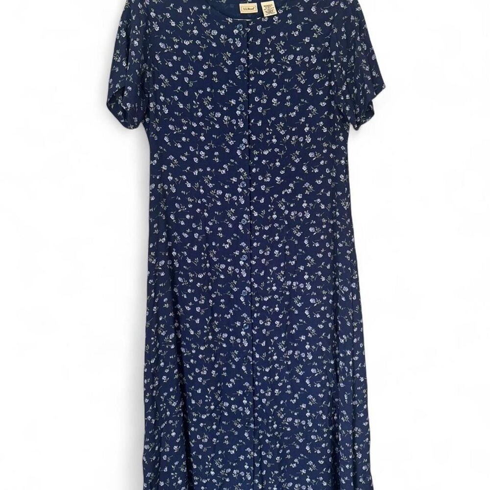 Llbean Women's Navy and Blue Dress